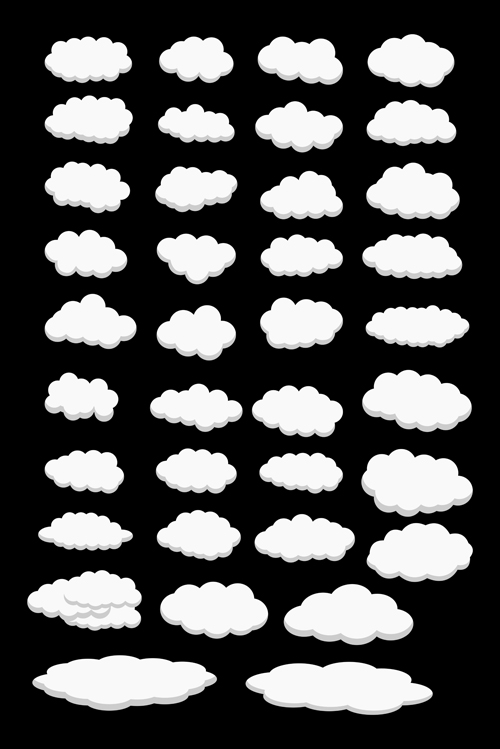 Cartoon clouds 4 vector