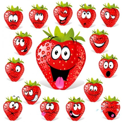 Cartoon fruit expression 03 vector