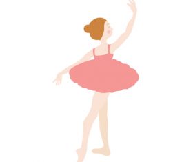Cartoon hand drawn ballet dancer vector