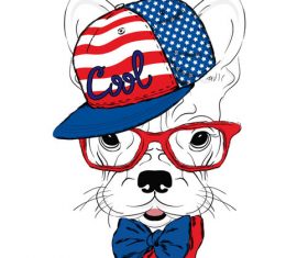 Cartoon hand drawn funny dog vector 01