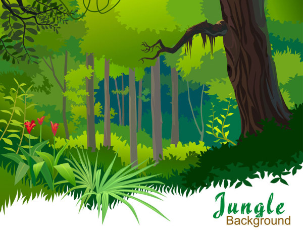 Cartoon jungle background 02 vector free download