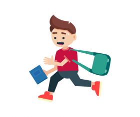 Cartoon late student vector