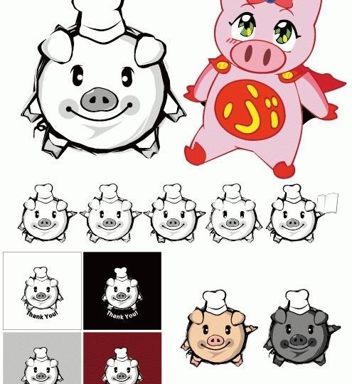 Cartoon pig vector