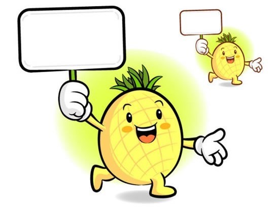 Cartoon pineapple fruit vector