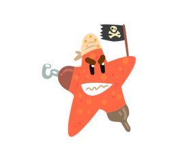 Cartoon pirate star vector