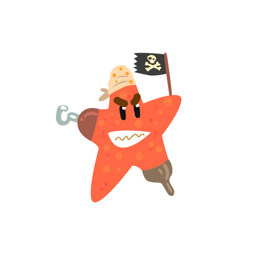 Cartoon pirate star vector