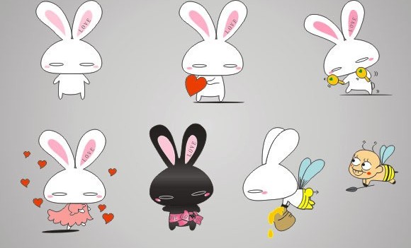 Cartoon rabbit 1 vectors