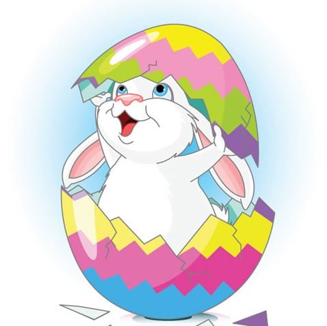 Cartoon rabbit and egg 1 creative vector