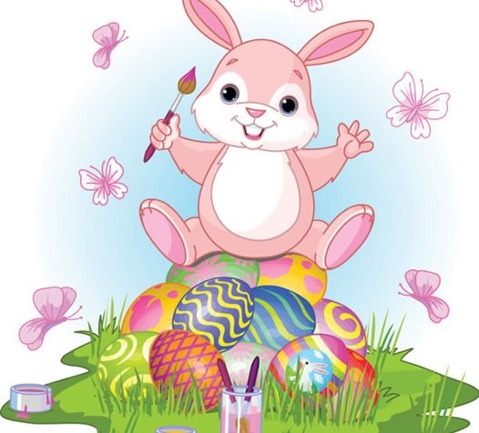Cartoon rabbit and egg 2 vector graphics