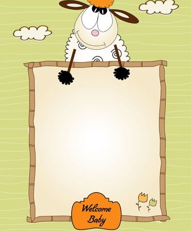 Cartoon small sheep stationery vector