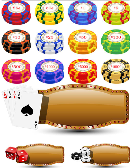 Casino Elements Set design vector