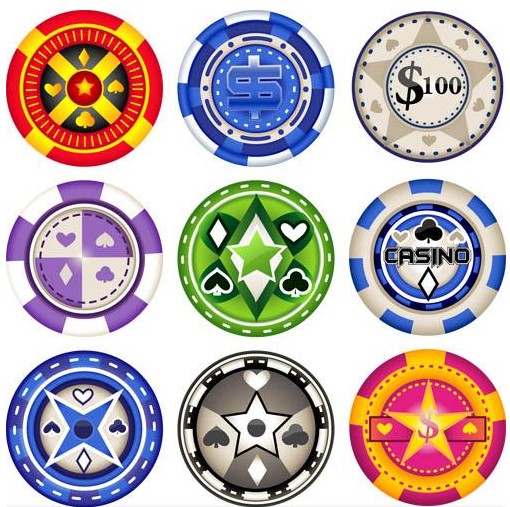 Casino Various Chips vector