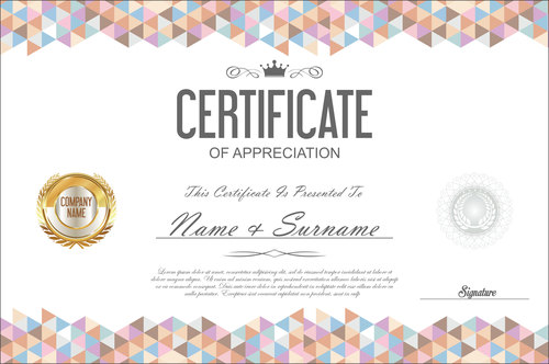 Certificate and diploma template vector set 04