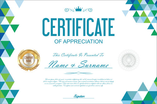 Certificate and diploma template vector set 05