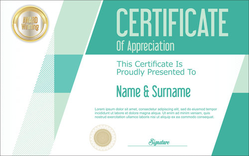 Certificate and diploma template vector set 14