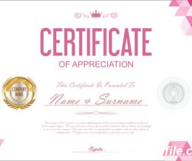 Certificate retro design vector template 3