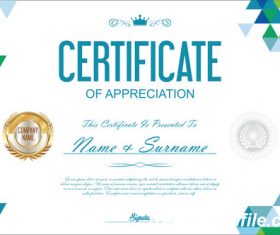 Certificate retro design vector template 4