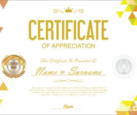 Certificate retro design vector template 5