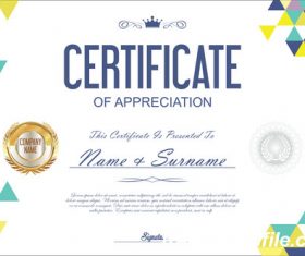 Certificate retro design vector template 6