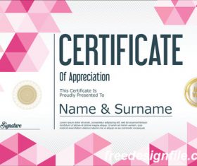 Certificate with diploma geometric template vectors 03