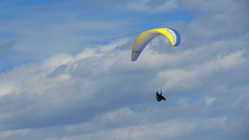 Challenging paragliding Stock Photo 09