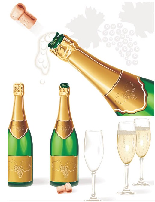 Champagne graphic vectors