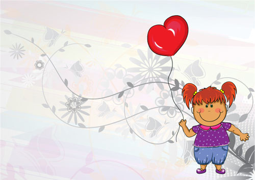 Child and balloon vectors material