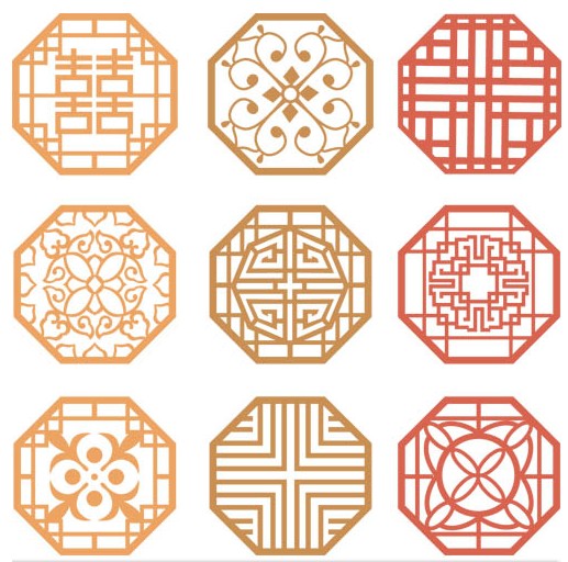 Chinese Color Ornaments vector