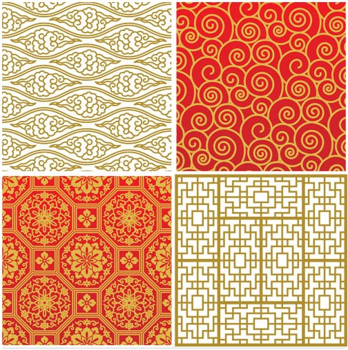 Chinese Style Backgrounds Vector set