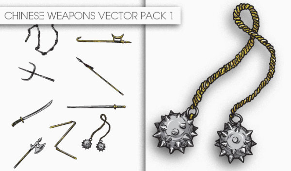 Chinese Weapons set vector