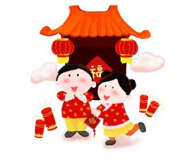 Chinese new year celebration vector element