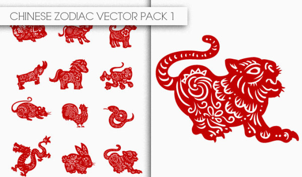 Chinese zodiac vector