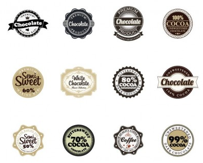 Chocolate Badges vectors material