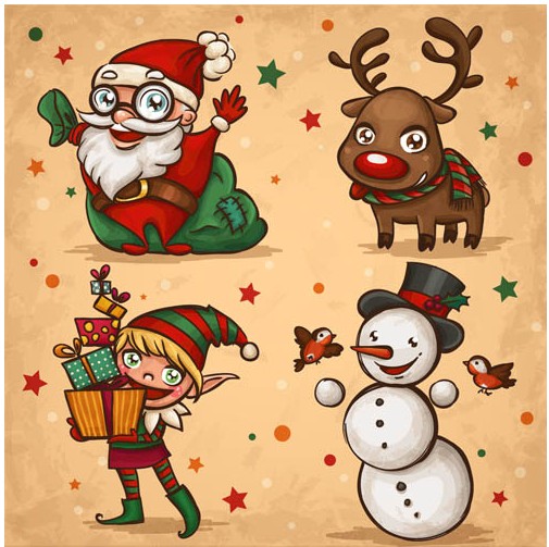 Christmas Cartoon Elements design vectors