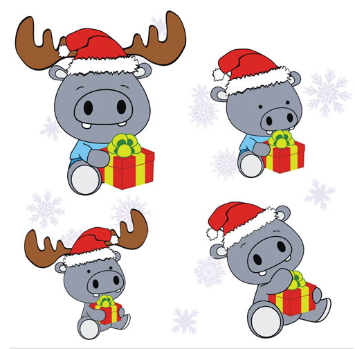 Christmas Cute Characters vectors graphics