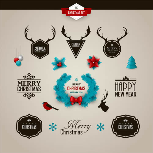 Christmas Different Symbols vector
