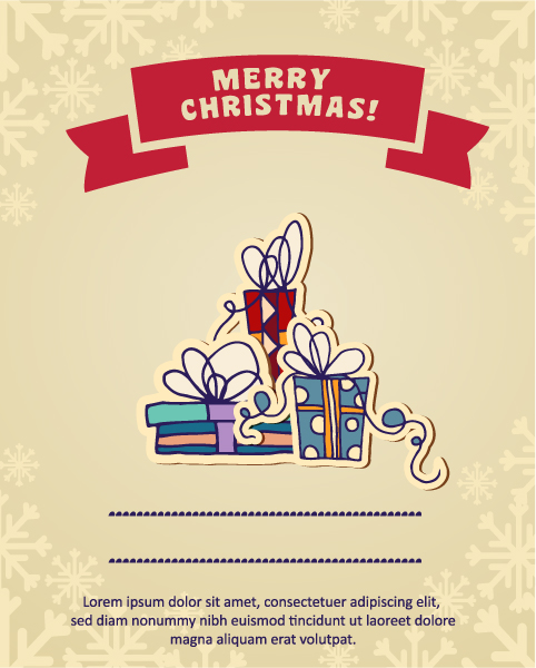 Christmas Greeting Cards vector set