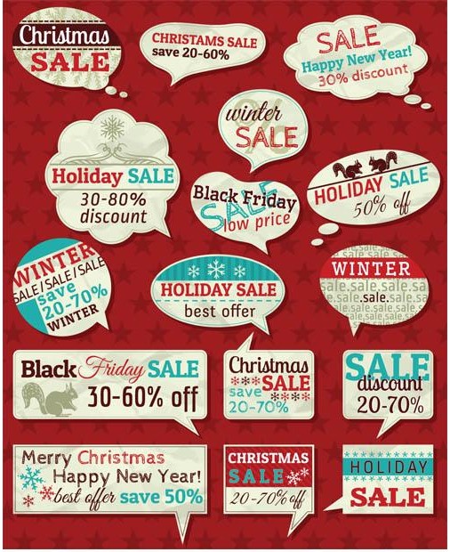 Christmas Sale Stickers vector