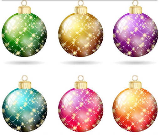 Christmas Shiny Balls creative vector