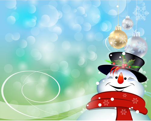 Christmas Snowman background vectors