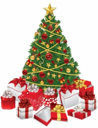 Christmas Tree with Gifts Illustration vector