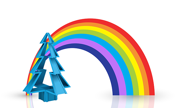 Download Christmas Tree with Rainbow vectors free download