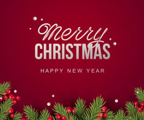 Christmas background with holly vectors 04