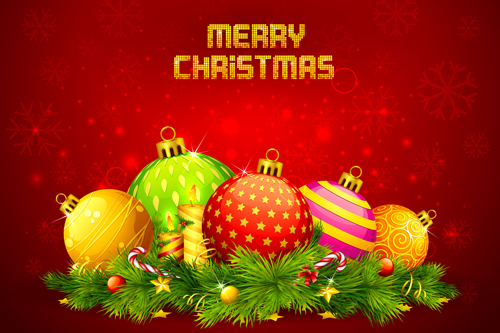Christmas ball background vector
