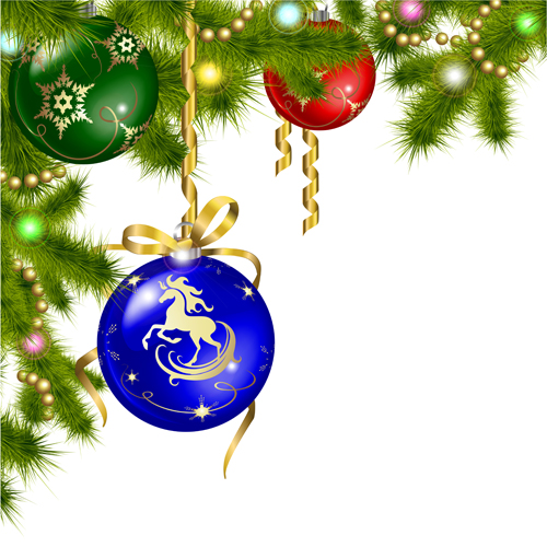 Christmas ball horse background vector