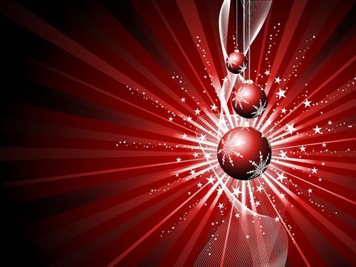 Christmas baubles and Red background vector