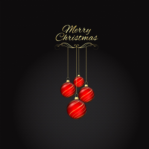 Christmas baubles and carbon fibre background vector