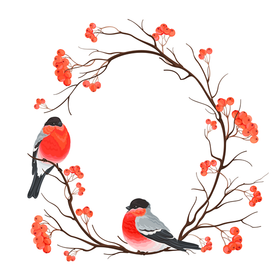 Christmas bird background 2 vector