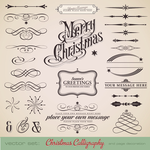 Christmas calligraphy vector
