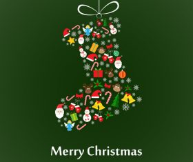 Christmas cate baubles with green background vector
